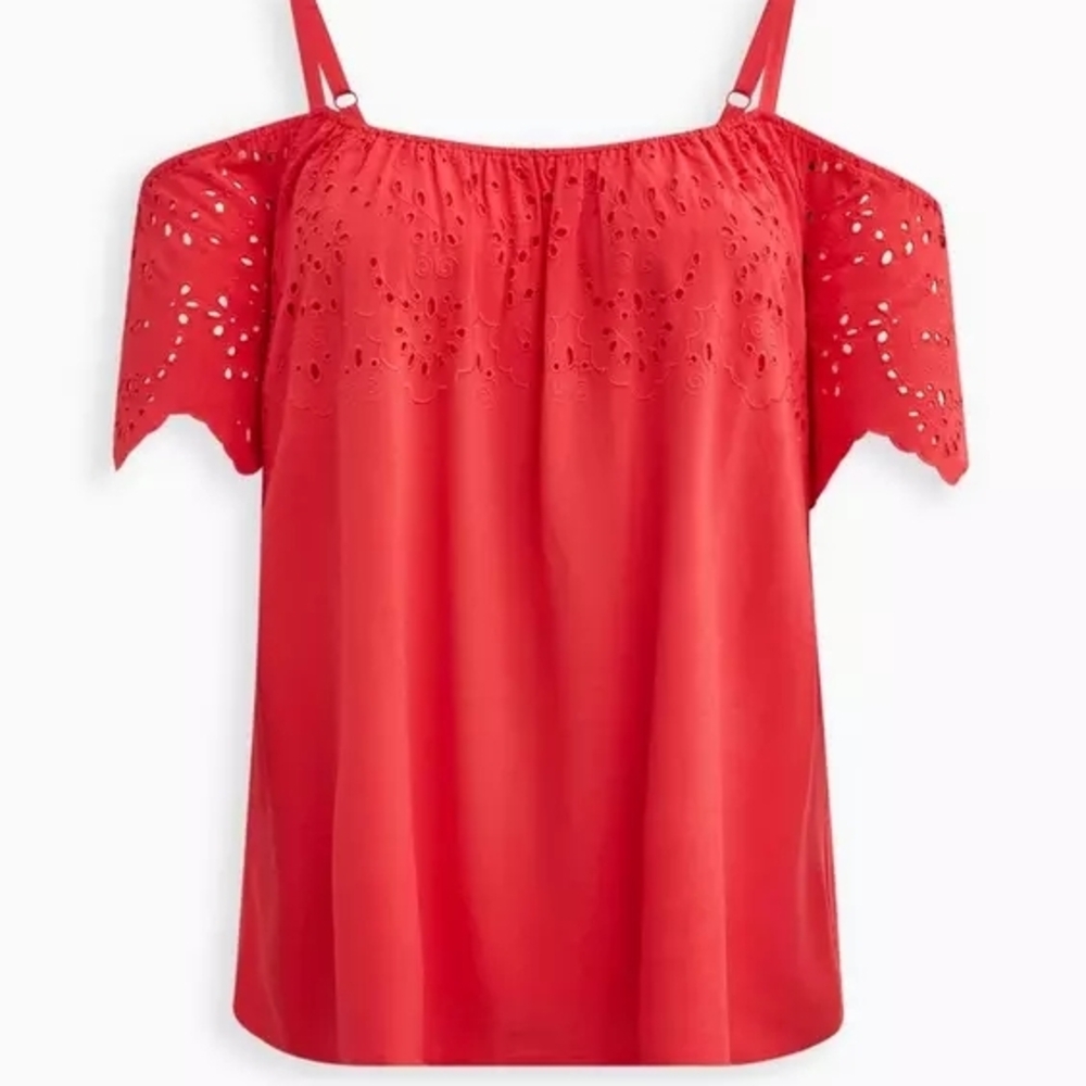 Torrid Red Eyelet Top